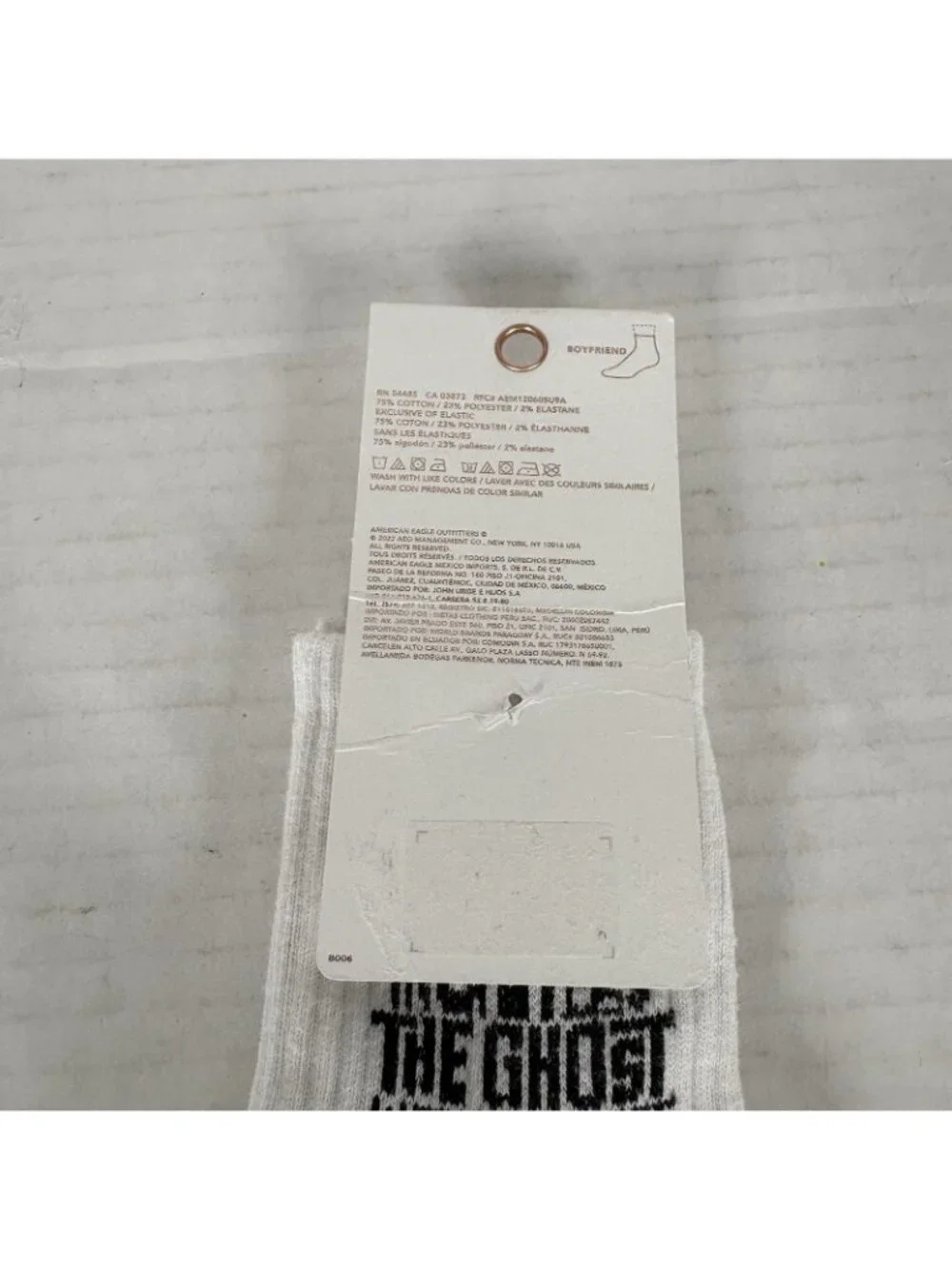 American Eagle Women Beetlejuice “The Ghost With The Most” Boyfriend Socks NWT